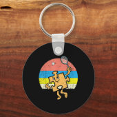 Puzzel Badmintonspeler Autisme Bewustzijn Autistis Sleutelhanger (Voorkant)