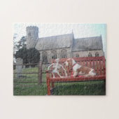 Puzzel Basset Hound Kerk Bezoek (Horizontaal)