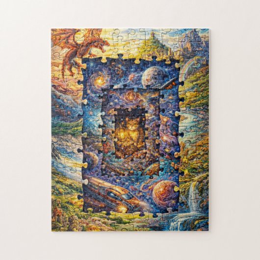 Puzzel binnen een Puzzel Hoofdbrekende Geneste (Verticaal)