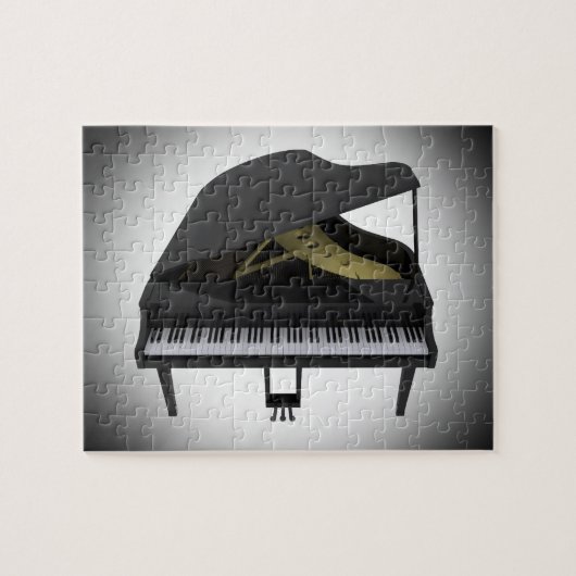 Puzzel: Black Grand Piano Legpuzzel (Horizontaal)