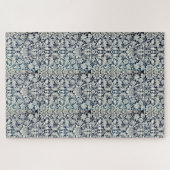 Puzzel - Blauw & Wit Behangontwerp (Horizontaal)