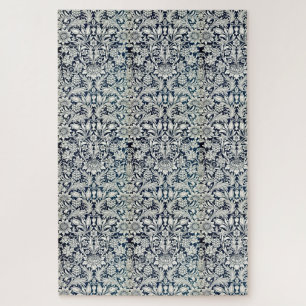 Puzzel - Blauw & Wit Behangontwerp