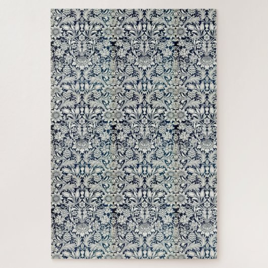 Puzzel - Blauw & Wit Behangontwerp (Verticaal)