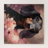 Puzzel Bloem Hond (Horizontaal)