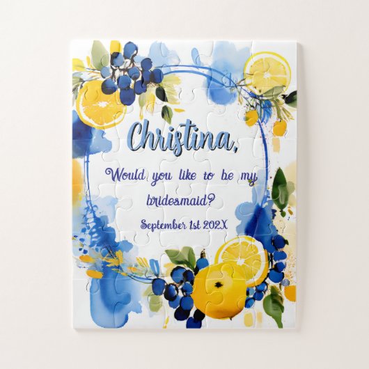 Puzzel bruidsmeisje uitnodiging legpuzzel (Verticaal)