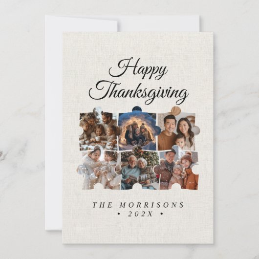 Puzzel Collage 6 Foto Canvas Gelukkig Thanksgiving Feestdagenkaart (Voorkant)