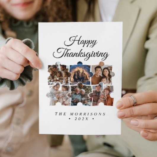Puzzel Collage 6 foto Happy Thanksgiving Feestdagenkaart