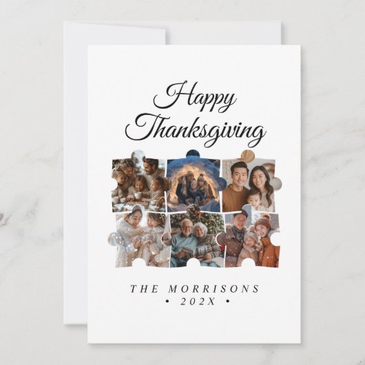 Puzzel Collage 6 foto Happy Thanksgiving Feestdagenkaart (Voorkant)