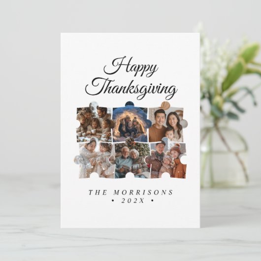 Puzzel Collage 6 foto Happy Thanksgiving Feestdagenkaart (Staand voorkant)