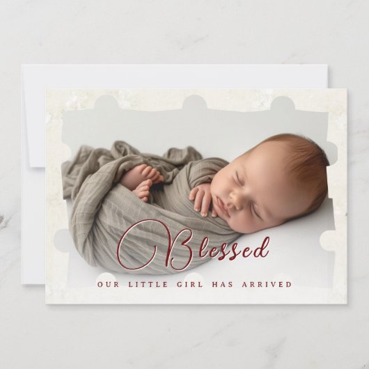 Puzzel Collage Baby Foto geboortekaartjes Aankondiging (Voorkant)