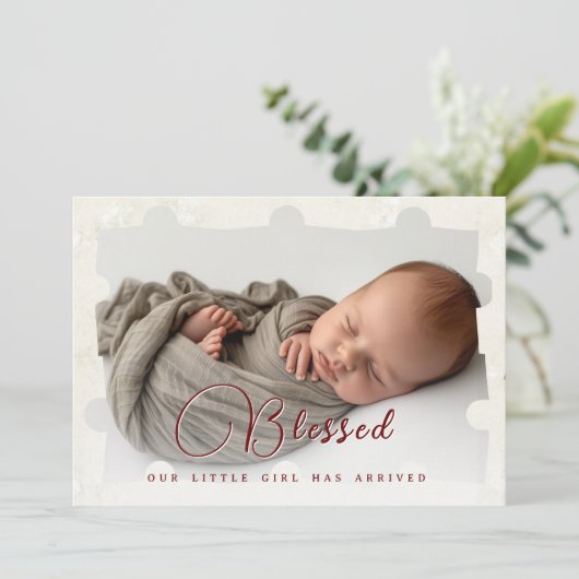 Puzzel Collage Baby Foto geboortekaartjes Aankondiging (Staand voorkant)