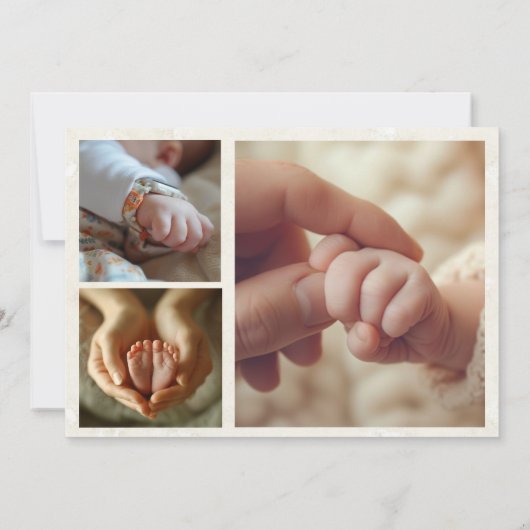 Puzzel Collage Baby Foto geboortekaartjes Aankondiging (Achterkant)