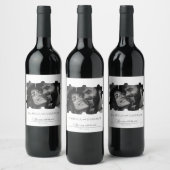 Puzzel collage foto bruiloft zwart en wit wijn etiket (Flessen)