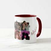 Puzzel Custom Photo Collage en Namen Rood Mok (Voorkant rechts)