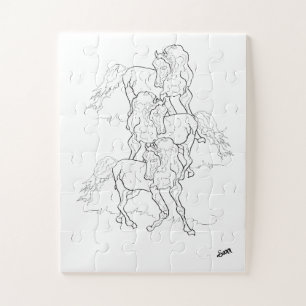 Puzzel: Dansende Arabische paarden Legpuzzel