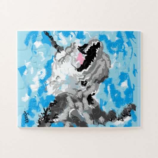 Puzzel: Dolfijn bij het spelen Legpuzzel (Horizontaal)