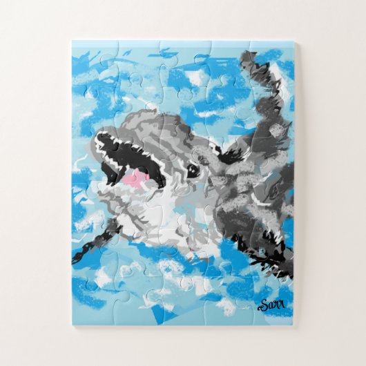 Puzzel: Dolfijn bij het spelen Legpuzzel (Verticaal)