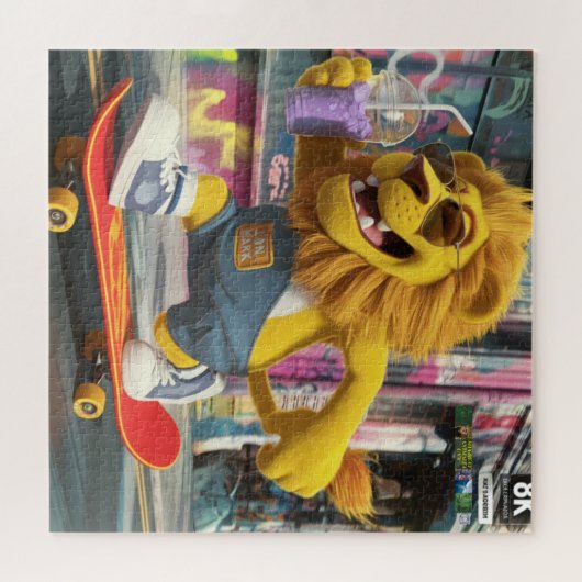 Puzzel echte León Mark, op zijn skateboard Legpuzzel (Horizontaal)