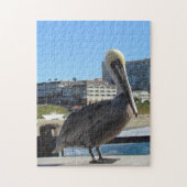 Puzzel - Enkele Pelikaan op de Pier Legpuzzel (Verticaal)