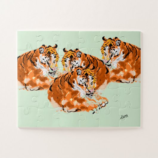 Puzzel : : Familie van Tijgers (Horizontaal)