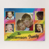 Puzzel Fun 5 Familiefoto's en Naam Legpuzzel (Horizontaal)