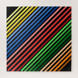 Puzzel - Gekleurde lijnen op zwart
