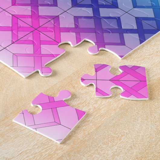 Puzzel - Geweven rooster over regenboog achtergron (Zijkant)