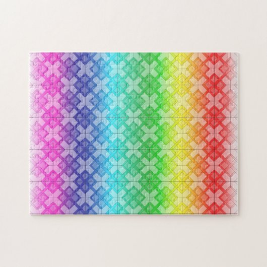 Puzzel - Geweven rooster over regenboog achtergron (Horizontaal)