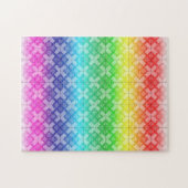 Puzzel - Geweven rooster over regenboog achtergron Legpuzzel (Horizontaal)