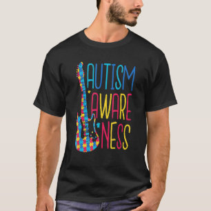 Puzzel Gitaar Steun Trots Familie Geweldig Autisme T-shirt