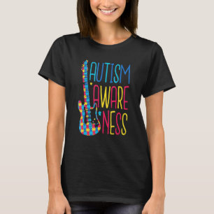 Puzzel Gitaar Steun Trots Familie Geweldig Autisme T-shirt
