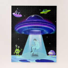 PUZZEL: Grappige Alien-UFO-Ontvoering Legpuzzel