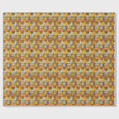 Puzzel Grappige Katten Huis Naadloos Cadeaupapier (Vlak)