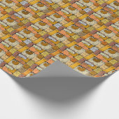 Puzzel Grappige Katten Huis Naadloos Cadeaupapier (Hoek)