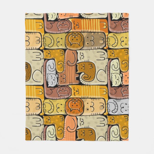 Puzzel Grappige Katten Huis Naadloos Fleece Deken (Voorkant)