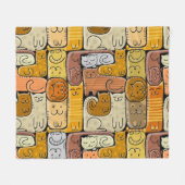 Puzzel Grappige Katten Huis Naadloos Fleece Deken (Voorkant (Horizontaal))