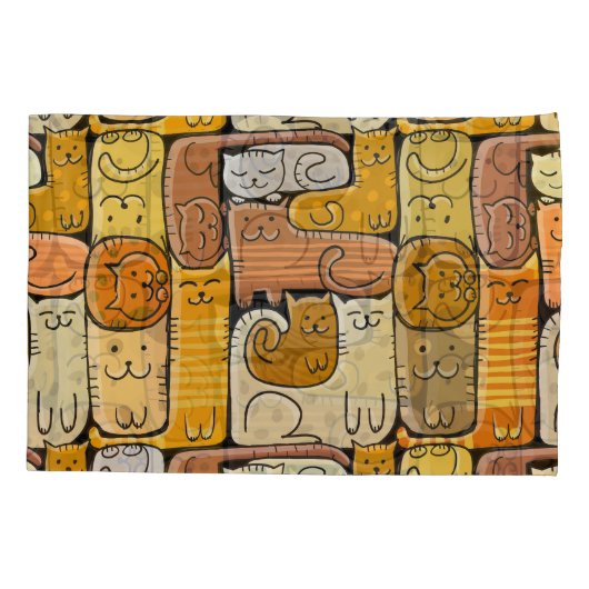 Puzzel Grappige Katten Huis Naadloos Kussensloop (Achterkant)