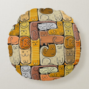 Puzzel Grappige Katten Huis Naadloos Rond Kussen
