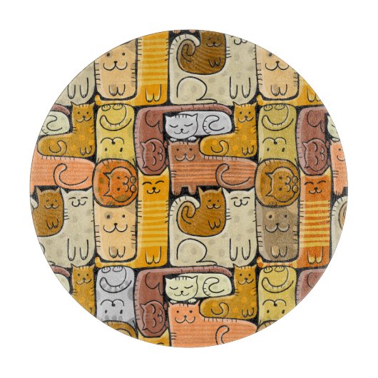 Puzzel Grappige Katten Huis Naadloos Snijplank (Voorkant)