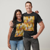 Puzzel Grappige Katten Huis Naadloos T-shirt (Unisex)