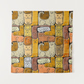 Puzzel Grappige Katten Huis Naadloos Wandkleed (Voorkant)