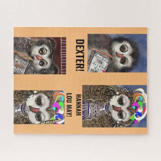 Puzzel Grappige, schattige UILEN! DEXTER, HANNAH L Legpuzzel (Horizontaal)