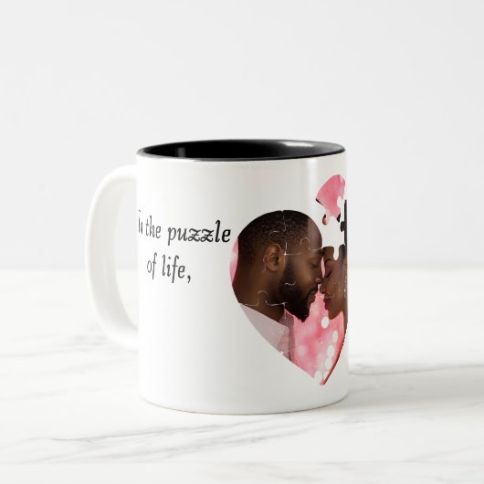 Puzzel-hart ontwerp Mok (Voorkant links)