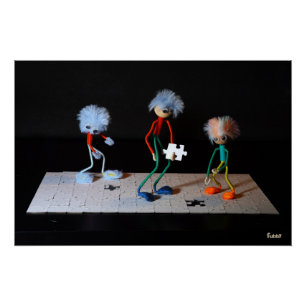 Puzzel humor met de Fubby's. Perfect Poster
