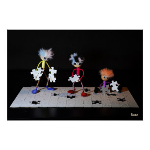 Puzzel humor met de Fubby's. Perfect Poster