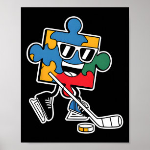 Puzzel IJshockey Autisme Bewustzijn Sport Jongens  Poster