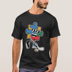 Puzzel ijshockey Autisme bewustzijn Sport Jongens T-shirt