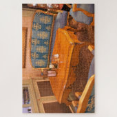 puzzel in de woonkamer legpuzzel (Verticaal)