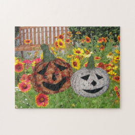 Puzzel - Jack O Lanterns tussen de Bloemen