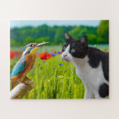 Puzzel-Kat & Vogel Legpuzzel (Horizontaal)